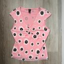 American Vintage Vintage W Pink Floral Print V Neck Blouse  Photo 0