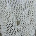 Boho crochet short sleeve shirt size Small 🪞 White Photo 4