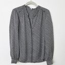 Joie [] Black White Houndstooth Split Neck Button Down Shirt Casual Size Small S Photo 0