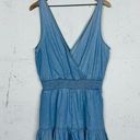 American Eagle  Denim Blue Chambray Ruffle Romper Jumper Size Large Photo 0