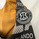 Robin Ruth  ORLANDO Hobo Large Shoulder Bag Black Canvas Texture Lettering Tag Photo 82