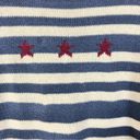 Christopher & Banks  Blue & White Stripe Star Print Crewneck Sweater S Photo 3