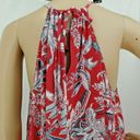 The Loft "" RED & GRAY PAISLEY PRINT SLEEVELESS SWING DRESS SIZE: XSP NWT Photo 4