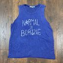 Vintage Havana  Boring is Normal Royal Blue Sleeveless Top Photo 0