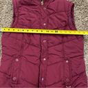 American Eagle  AEO magenta pink zip quilted puffer vest faux fur lined hood med Photo 2