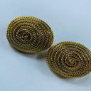 Gold Tone Spiral Rope Dome Oval Shape Clip Photo 12