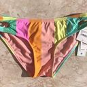 The Bikini Lab Orange and Green  Colorful Striped Swim Bottoms Photo 0