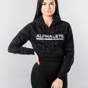 Alphalete  limited release women’s cropped fleece black camo OG hoodie size small Photo 0