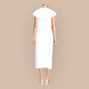 Vince  White Wrap Dress Flutter Sleeve V-Neck Ruffle Cape Midi Designer XS NWOT Photo 5