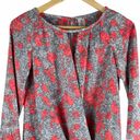 Yoana Baraschi  Printed Faux Wrap Top Blouse Red Gray Size S/M Photo 1