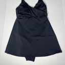 Garnet Hill  Stretch Sleeveless Signature Crossover Swim Dress Black Size 8 Photo 3