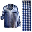 Isaac Mizrahi  Live Blue White Gingham Print Roll Tab Sleeve Button Shirt Size 16 Photo 9