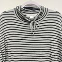 Workshop  womens pullover cowl neck gray black striped sweater size small Photo 2