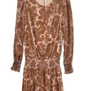 Parker Carmindy Dress Apricot Burnout Sheer Velvet Floral Smocked Mini Dress S Photo 6