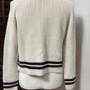 Workshop Womens Pullover Sweater Ivory Black Long Sleeve Crew Neck 100% Cotton L Photo 3