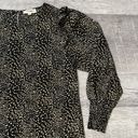 ee:some  Animal Print Balloon Sleeve Blouse Womens S Black Brown Ruffle Shoulder Photo 2