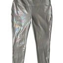 Zelos  Leggings Silver Iridescent Camo Holograph Print Large NWOT Photo 0