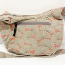 KAVU  Tan Coral Floral Canvas Crossbody Big Pocket Bag Purse Carry Photo 4