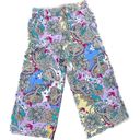 Anne Klein  Jeans Multi Color Wide Leg Paisley Palazzo Cropped Boho Pants Size S Photo 1