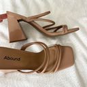 Abound  Austyn Tubular Strappy Block Heeled Sandal Tan Mocha Size 9 NEW Photo 2