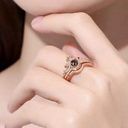 2 in one Rhinestone Crown Ring I Love You 100 Languages Projection open Ring new Photo 0