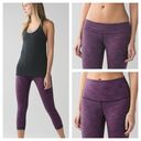 Lululemon [] Wunder Under Crop II Roll Down Diamond Jacquard Space Dye Legging 8 Photo 1