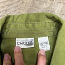 Chico's  Vintage Y2K Retro Boho Casual Denim Jacket Sage Green Size 2 Photo 2