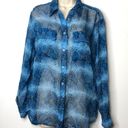 Equipment  Femme blue snake print 100% silk button down blouse size S Photo 1