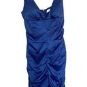 TCEC  Blue Fitted Ruched Sheath Cocktail Dress Photo 0