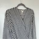 Kirra   Boutique Striped Blouse, cross front with snap closure Black White Medium Photo 1