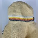 Rip Curl  Yellow Woven Paper Straw Floppy Sun Hat with Retro Stripes Photo 6