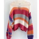 Debut Boutique Colorblock Stripe Chunky Knit Cardigan Photo 4
