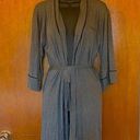 Bebe 🆕  Grey Robe with Black Line Accent Photo 0