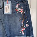 Chelsea and Violet  NWT Embroidered Denim Mini Skirt Large Photo 1
