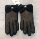 UGG  Metallic Black Bow Shorty Glove Slim Fit Water Resistant NEW Photo 0