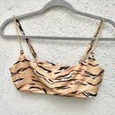 We Wore What NWT  Tiger Chain Bra Top&Brushed Nylon Bike Shorts Set Tan Black Small Photo 4