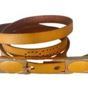 Gottex  Skinny Perforated Golden Leather Belt Photo 0