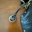 Michael Kors Black Leather Gold Accent Purse Photo 3