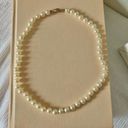 American Vintage Vintage “Imelda” White Pearl Necklace 18.5” Gold Marquis Fishhook Clasp Classic Photo 3