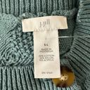 J.Jill Spruce Blue Cozy Cable-Knit Asymmetric Cotton Blend Poncho Sweater Sz S/L Photo 8