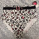 No Boundaries NWT  pink black cheetah belted swim bottoms, size L Photo 5