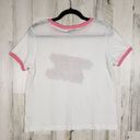 Wildfox NWT Wild Fox White Pink Graphic Thinking About The Gym T-Shirt Women's Medium Photo 5