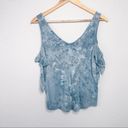 American Eagle  Outfitters AEO Tie Dye Cold Shoulder Blue Tank Top XS Photo 23