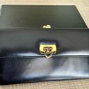 Salvatore Ferragamo Authentic  Black Leather Wallet with Gancini Clasp Photo 0