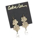 Cookie Lee  | Tan Tiered Lace Flower Earrings Photo 0