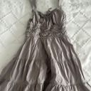Aritzia Gray Ribbed Cut-Out Dress Photo 0