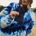 Free People Movement NWT  Rocky Ridge Ocean Tie Dye Combo Fleece Pullover Jacket Photo 2