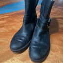 Fossil  Black Leather Buckle Moto Biker Harness Boots size 8 Photo 5