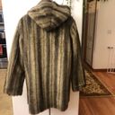 Dennis Basso Coat Reversible Faux Suede Fur Mink Brown Hooded Photo 8