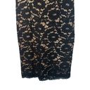 Esley  Black & Cream Lace Overlay Short Capped Sleeve Bodycon Dress Women Sz S Photo 3